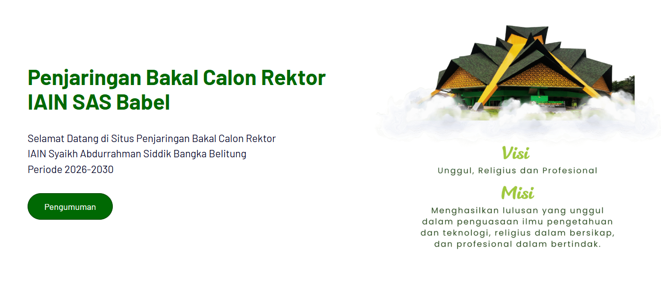 IAIN SAS Bangka Belitung Mulai Buka Penjaringan Bakal Calon Rektor Periode 2026-2030