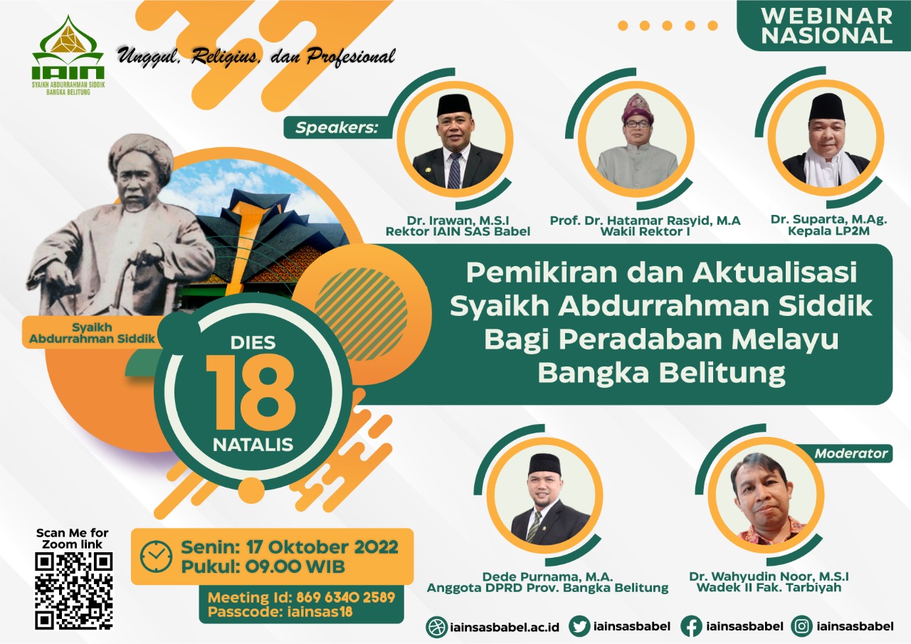 Webinar Nasional Dalam Rangka Dies Natalis Ke- 18  IAIN Syaikh Abdurrahman Siddik