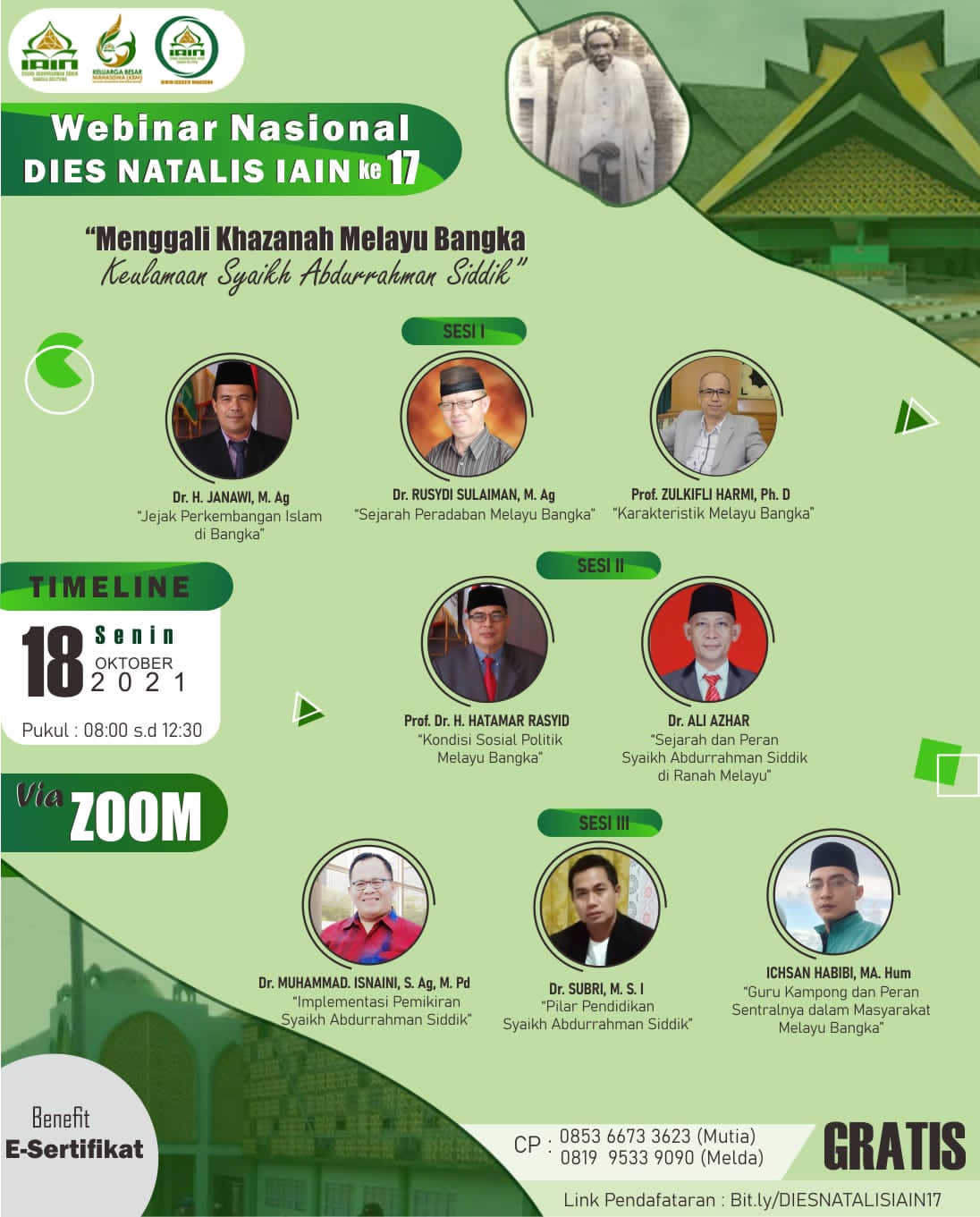 Webinar Nasional Dies Natalis  IAIN SAS Bangka Belitung Ke- 17 Tahun 2021
