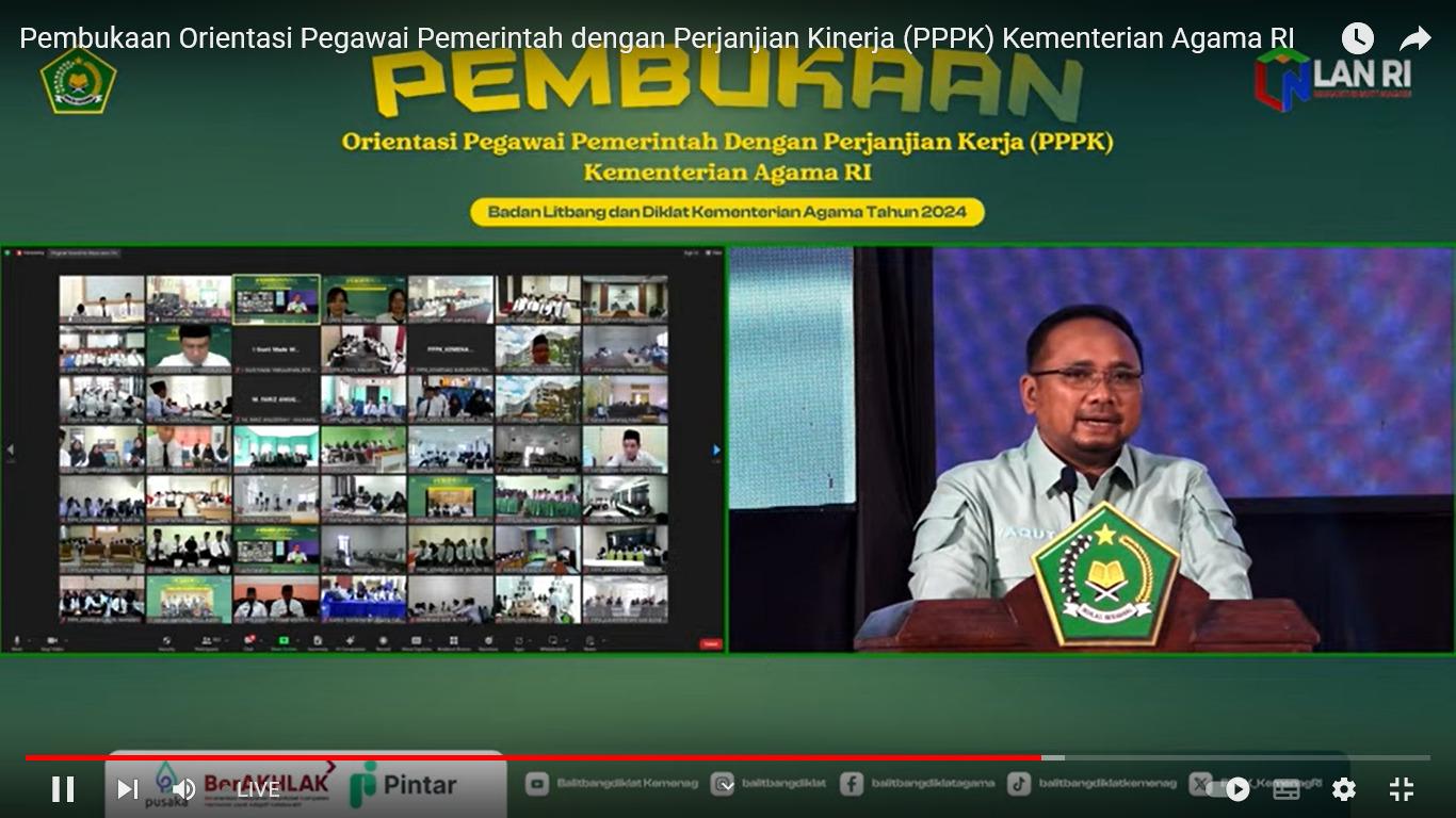 20 PPPK IAIN SAS Babel Ikuti Orientasi Secara Daring Kementerian Agama RI, Inilah Pesan Gus Men