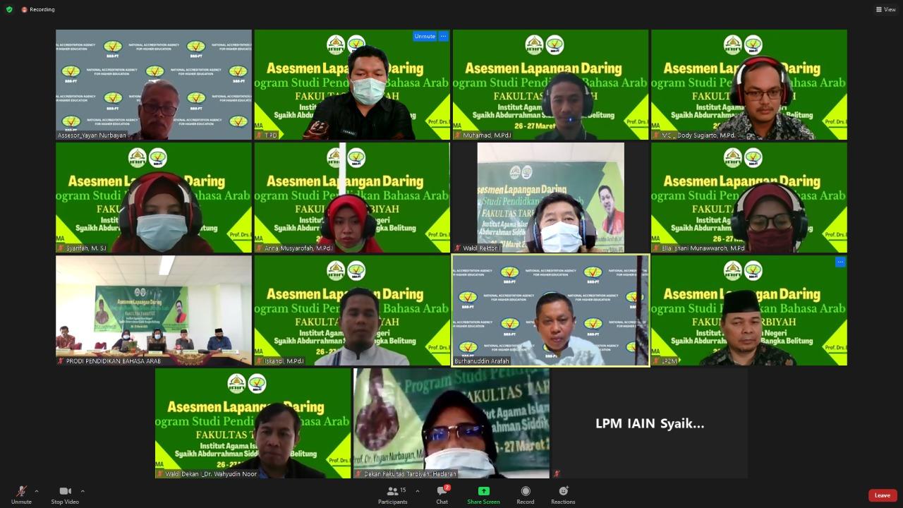 BAN-PT Lakukan Asesmen Lapangan Daring Prodi PBA IAIN SAS Babel