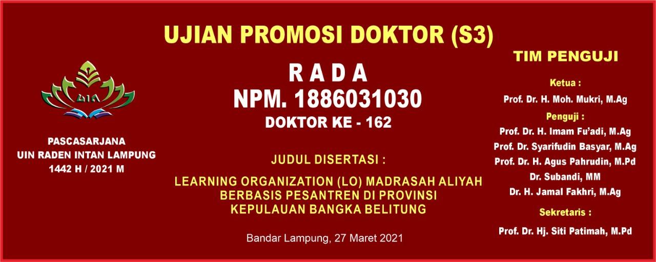 Dosen IAIN SAS Babel Raih Gelar Doktor dengan Predikat Cumlaude