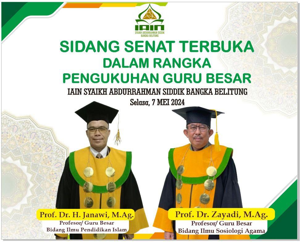 Besok, IAIN SAS Bangka Belitung Kukuhkan Dua Guru Besar