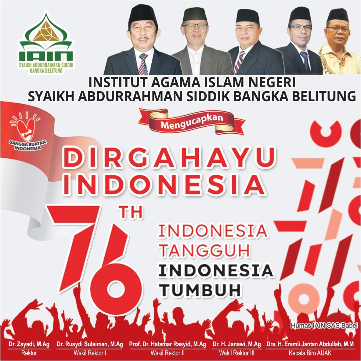 Civitas Akademika IAIN SAS Babel  Peringati HUT RI Ke - 76  Secara  Virtual