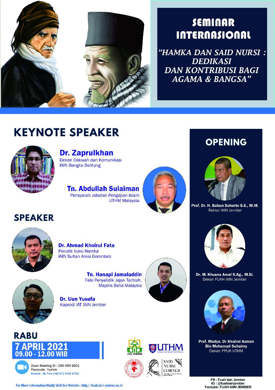Dekan Fakultas Dakwah  dan Komunikasi Islam (FDKI) IAIN SAS Babel menjadi Pembicara pada Seminar Internasional