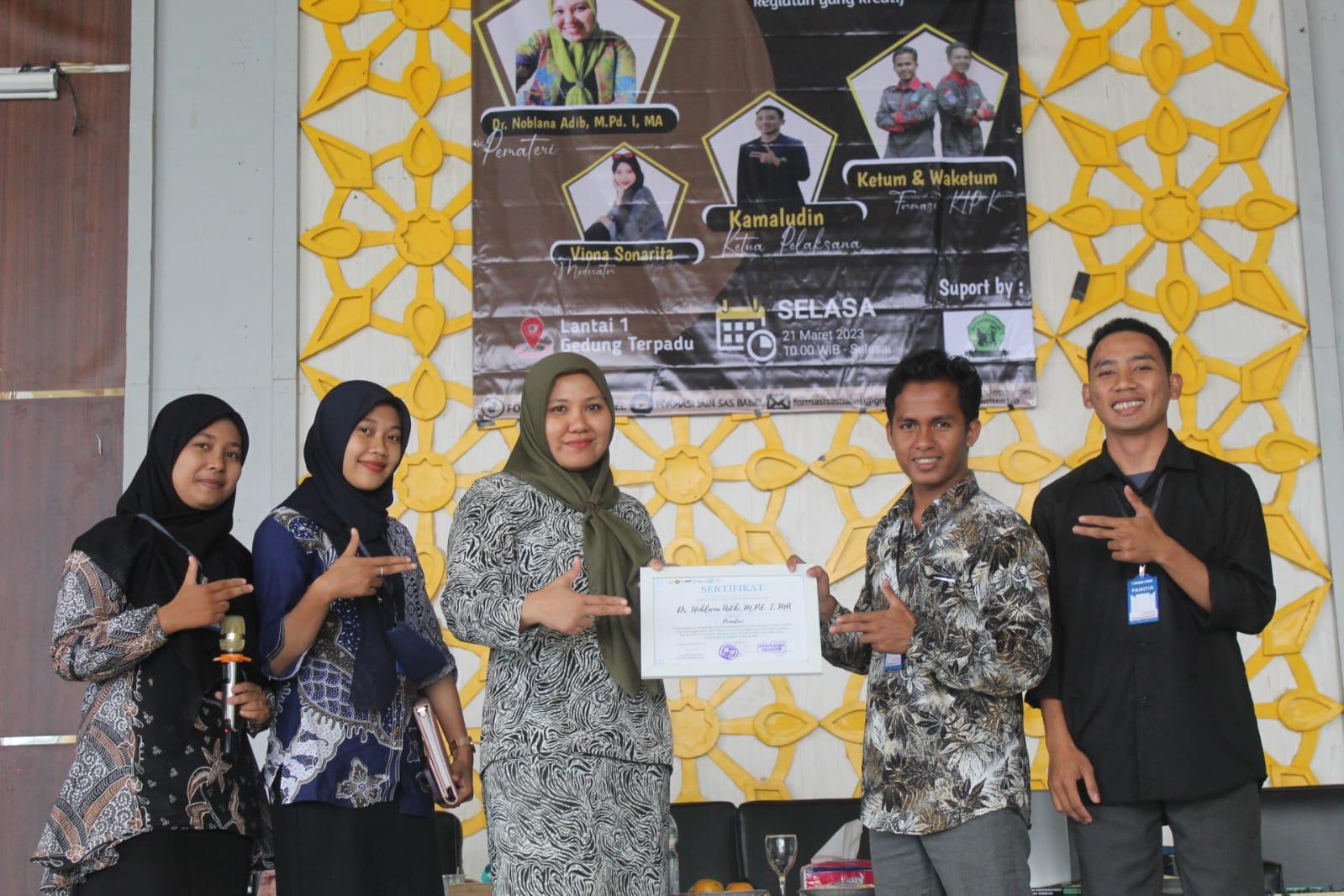 Formasi KIP -K IAIN SAS Bangka Belitung  Adakan Pelatihan Penulisan Proposal Penelitian