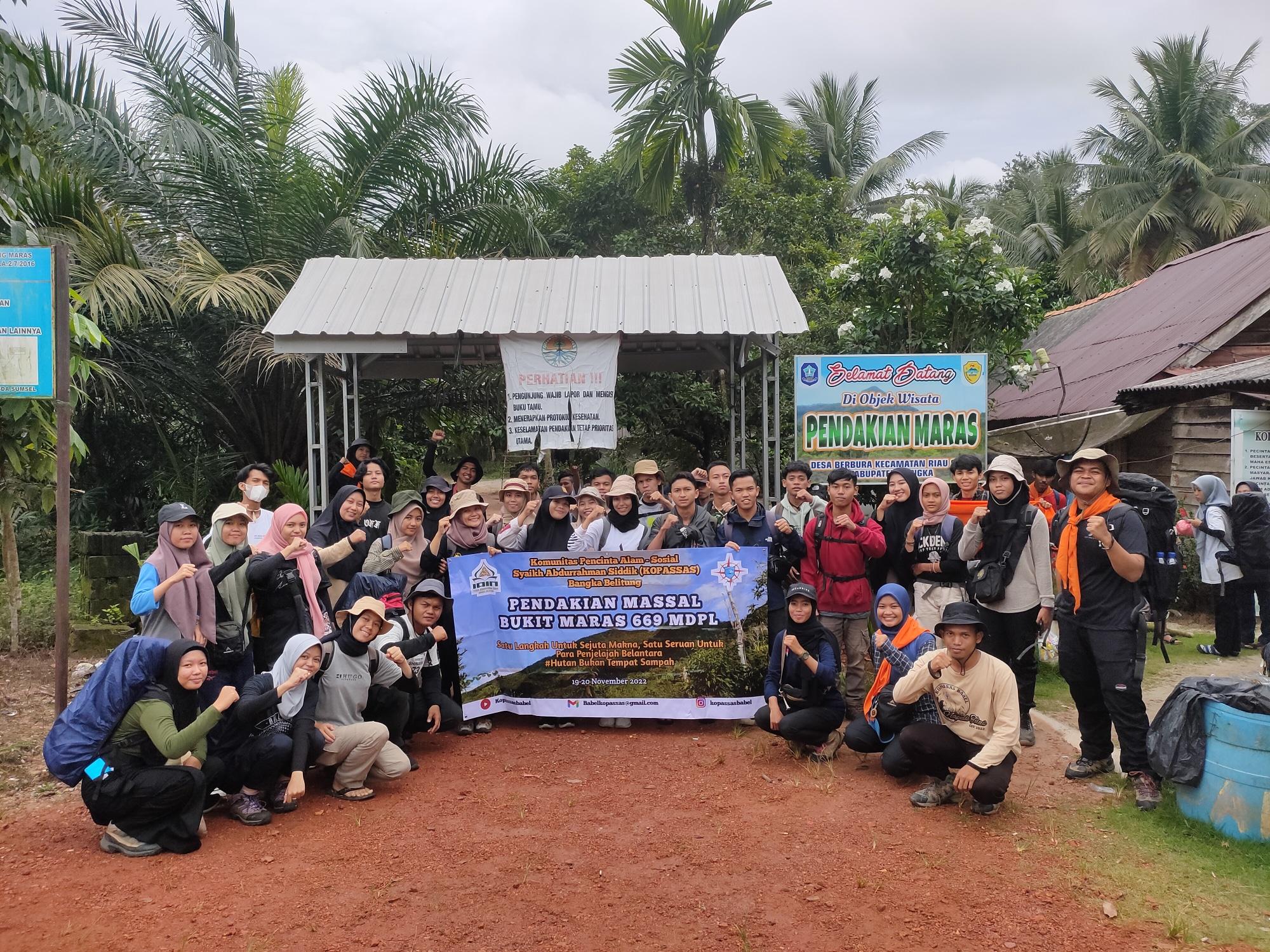 Mahasiswa Kopassas IAIN SAS Babel Lakukan Ekspedisi Pendakian Ke Bukit Maras