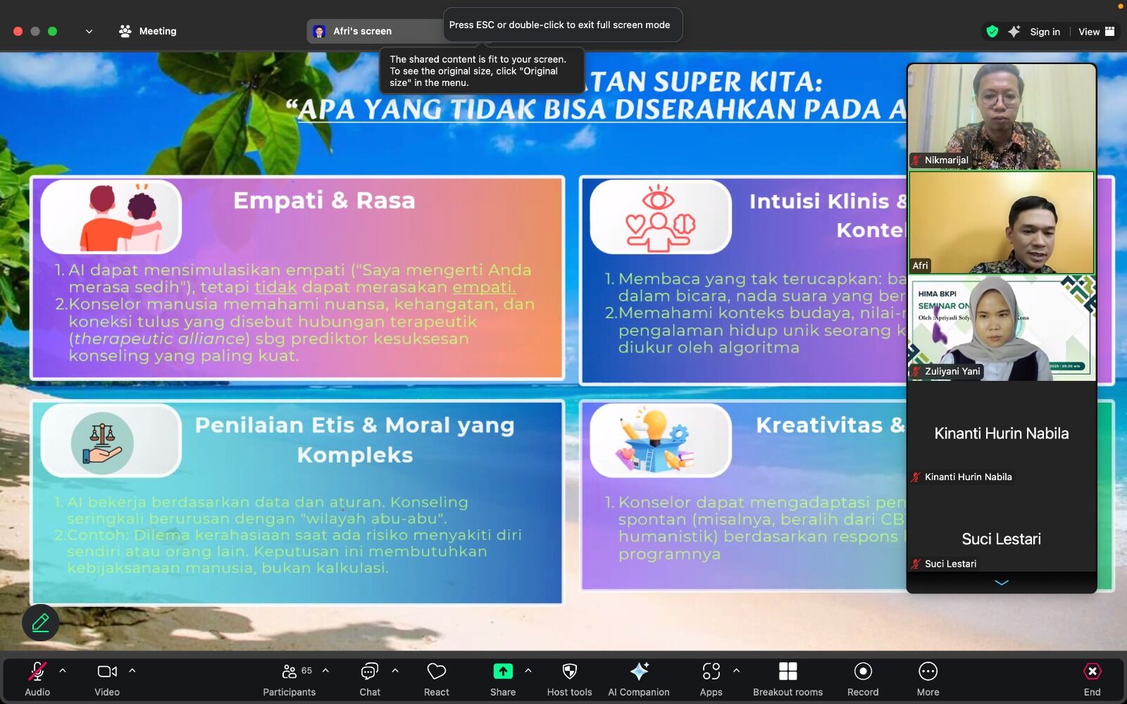 Hima Prodi BKPI IAIN SAS Babel Gelar Webinar “Meneguhkan Peran Konselor di Era Digital: Jangan Serahkan Semua pada AI”