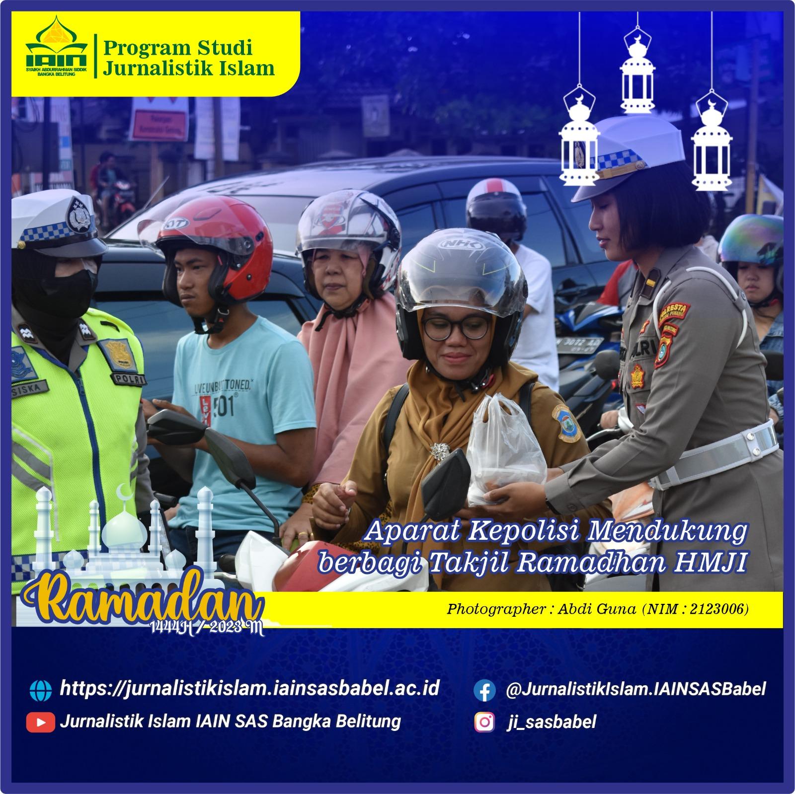 Hima Prodi Jurnalistik Islam IAIN SAS Babel Berbagi Takjil Bersama Aparat Kepolisian dan Buka Puasa Bersama