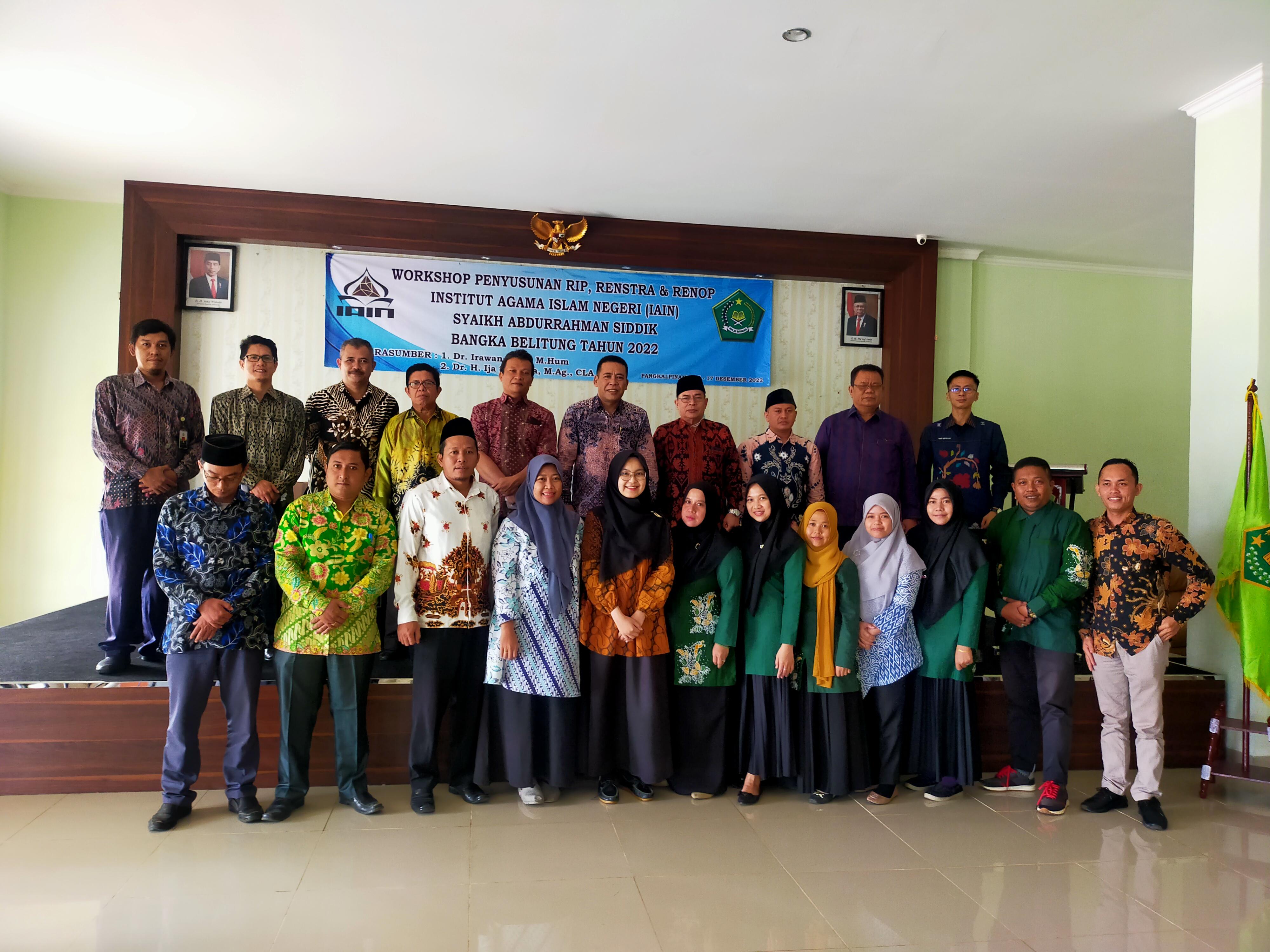 IAIN SAS Bangka Belitung Gelar Workshop Penyusunan RIP, Renstra dan Renop