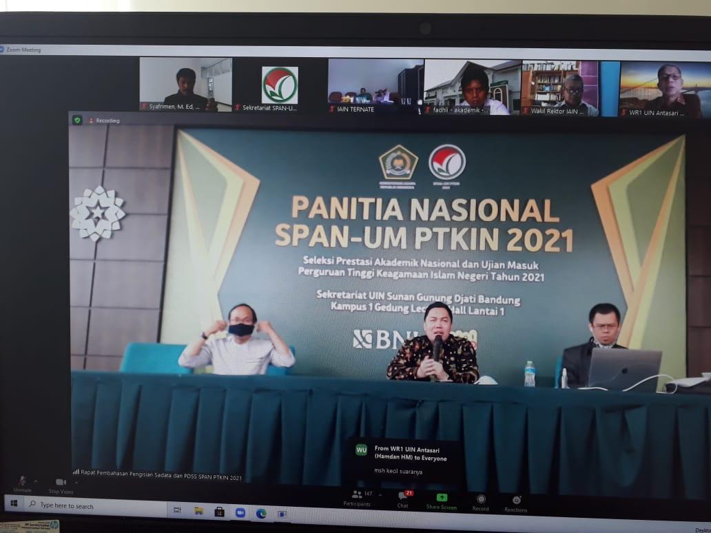 IAIN SAS Bangka Belitung Ikuti Sosialisasi SADATA dan Pengisian PDSS SPAN PTKIN Tahun 2021