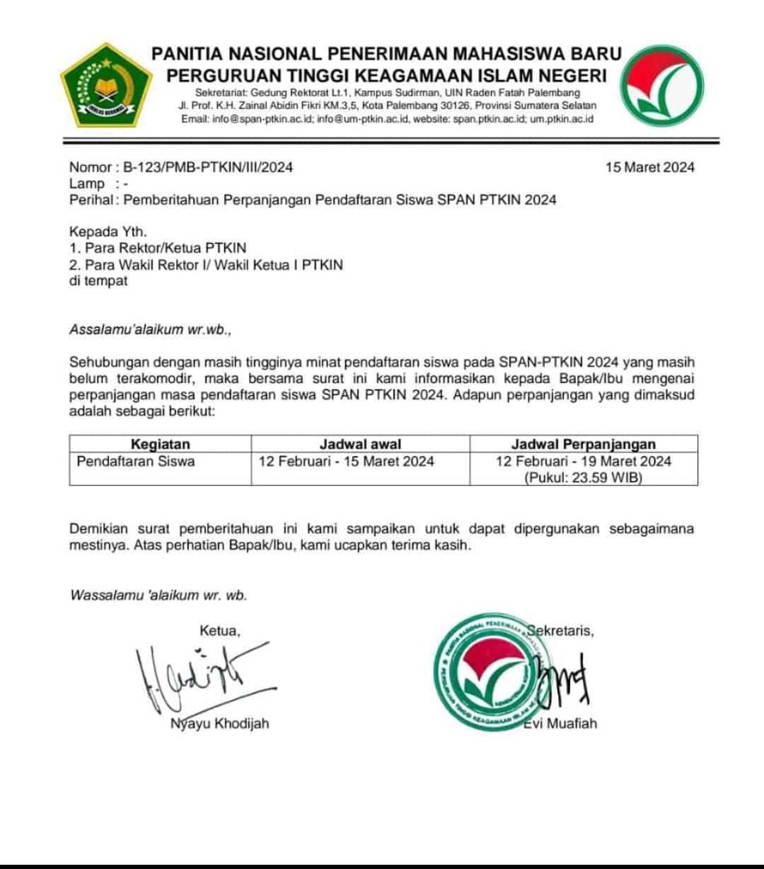Kabar Gembira! Pendaftaran SPAN-PTKIN Diperpanjang Hingga 19 Maret 2024