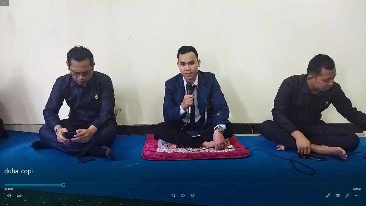 Kebersamaan Mahasiswa PKL Pengadilan Agama Muntok pada Agenda Dhuha and Coffee Morning