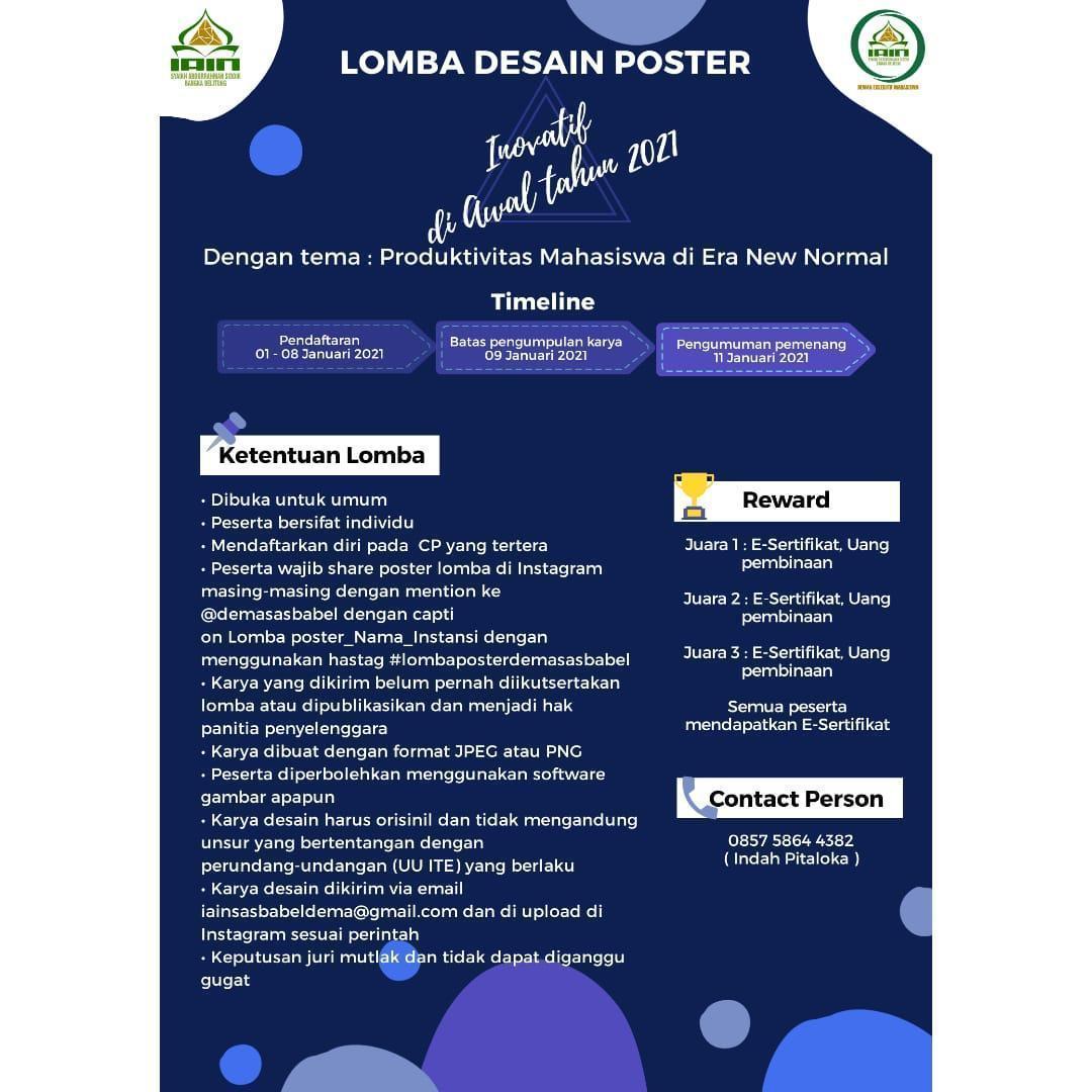 Lomba Desain Poster Kementerian Komunikasi & Informasi DEMA IAIN SAS BABEL 2020