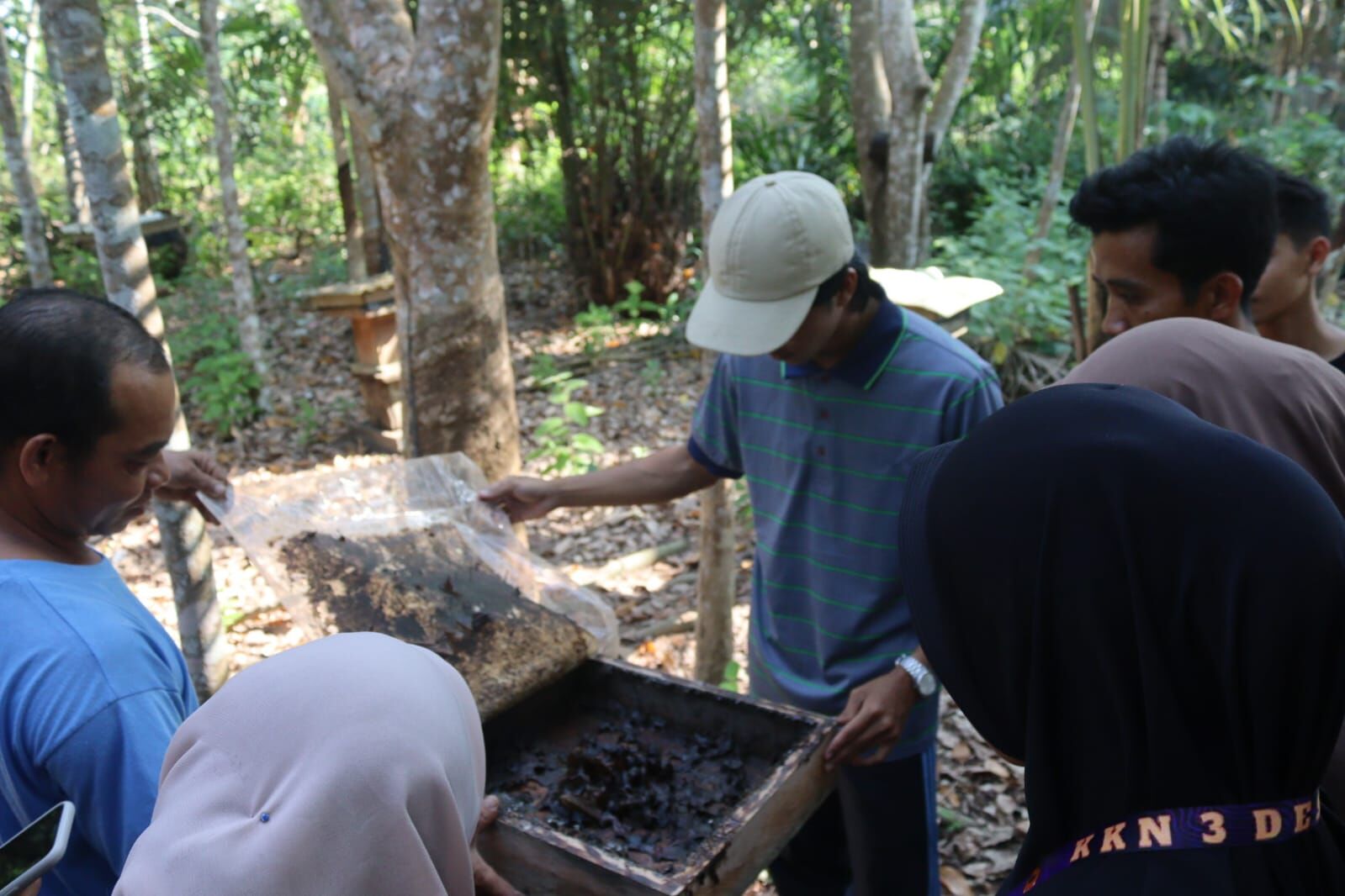 Mahasiswa KKN IAIN SAS Babel Lakukan Kunjungan Ke Budidaya Madu Kelulut di Desa Air Menduyung