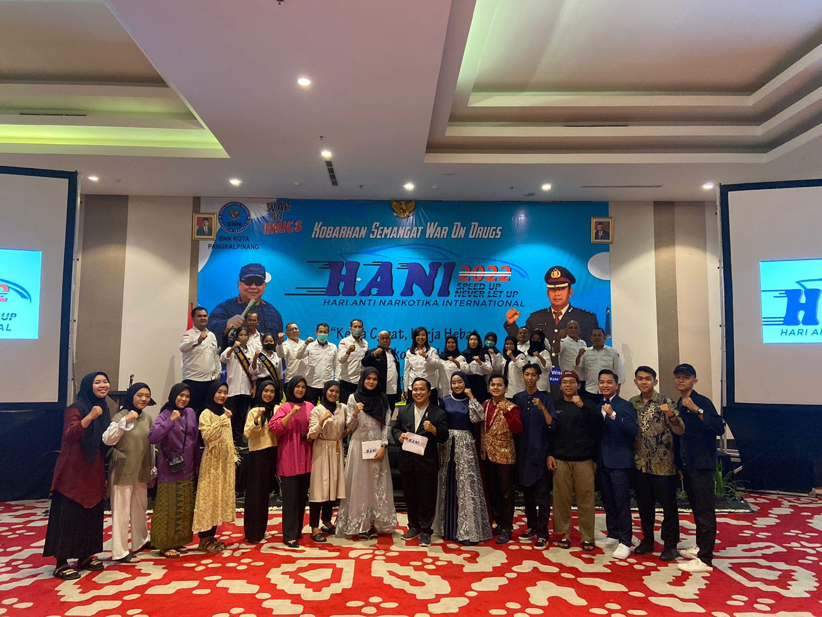 Mahasiswa Prodi KPI IAIN SAS Babel Sukses Peringati Hari Anti Narkotika Internasional Tahun 2022 Di Kota Pangkalpinang