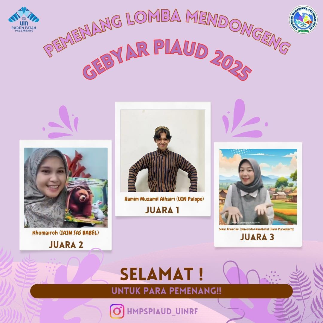 Mahasiswa PIAUD IAIN SAS Bangka Belitung Raih Juara 2 Nasional Lomba Mendongeng Cerita Rakyat