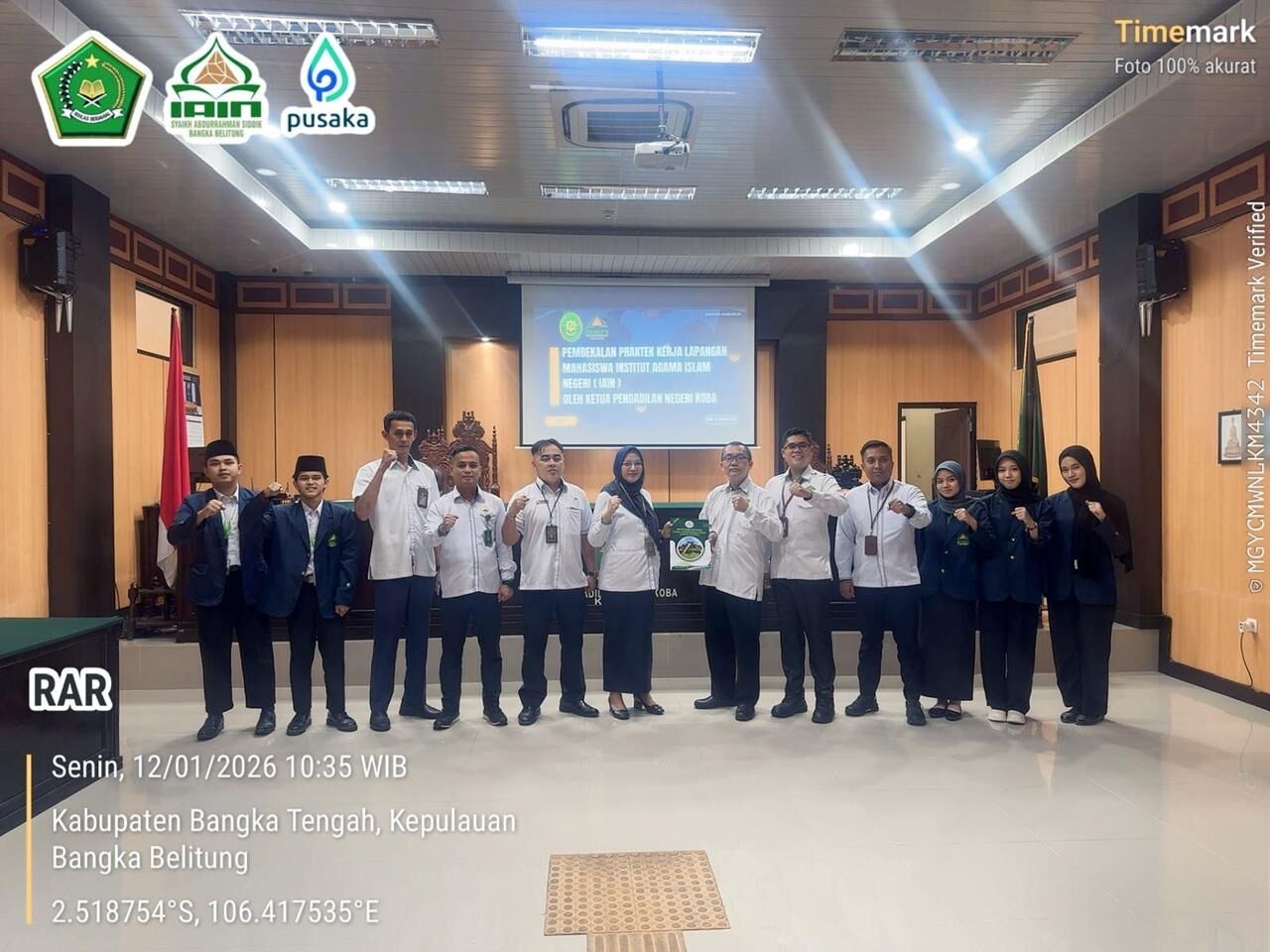 Mahasiswa Prodi HKI FSEI IAIN SAS Babel Ikuti Pembekalan dan Pengantaran PKL di PN Koba
