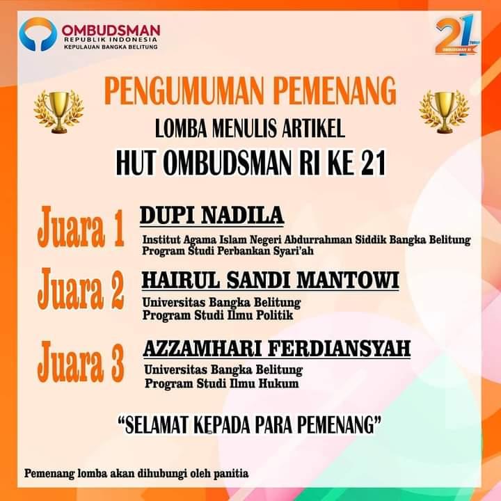 Mahasiswi Fakultas Syariah dan Ekonomi Islam Raih Juara 1 Lomba Menulis Artikel Tingkat Provinsi