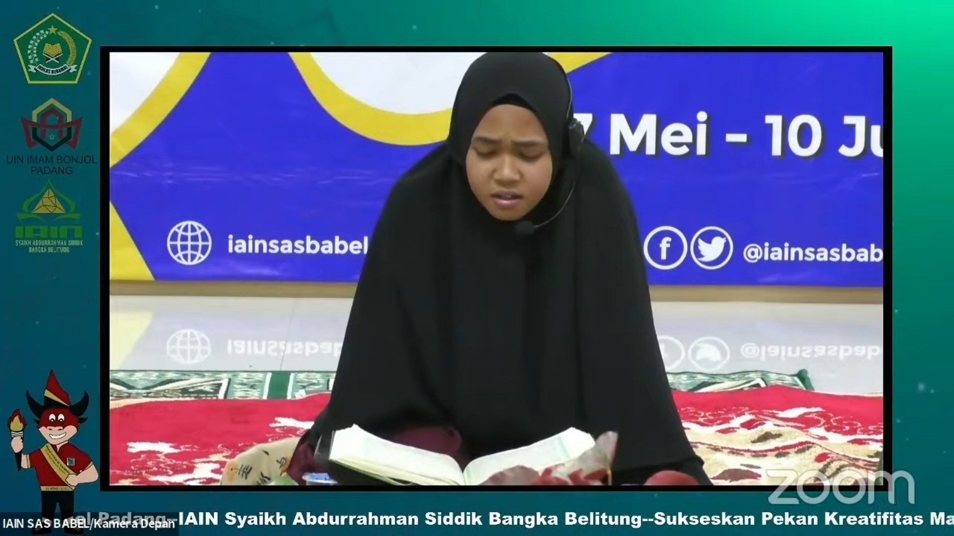MTQ Putri /Kontingen IAIN SAS Bangka Belitung Milna Fia
