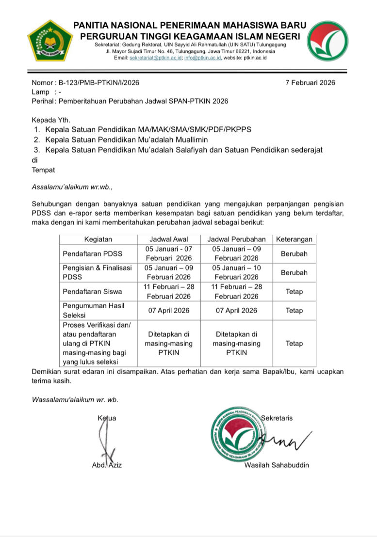 Peluang Masuk IAIN SAS Babel Jalur Prestasi Masih Terbuka, Jadwal Pendaftaran PDSS SPAN-PTKIN 2026 Diperpanjang
