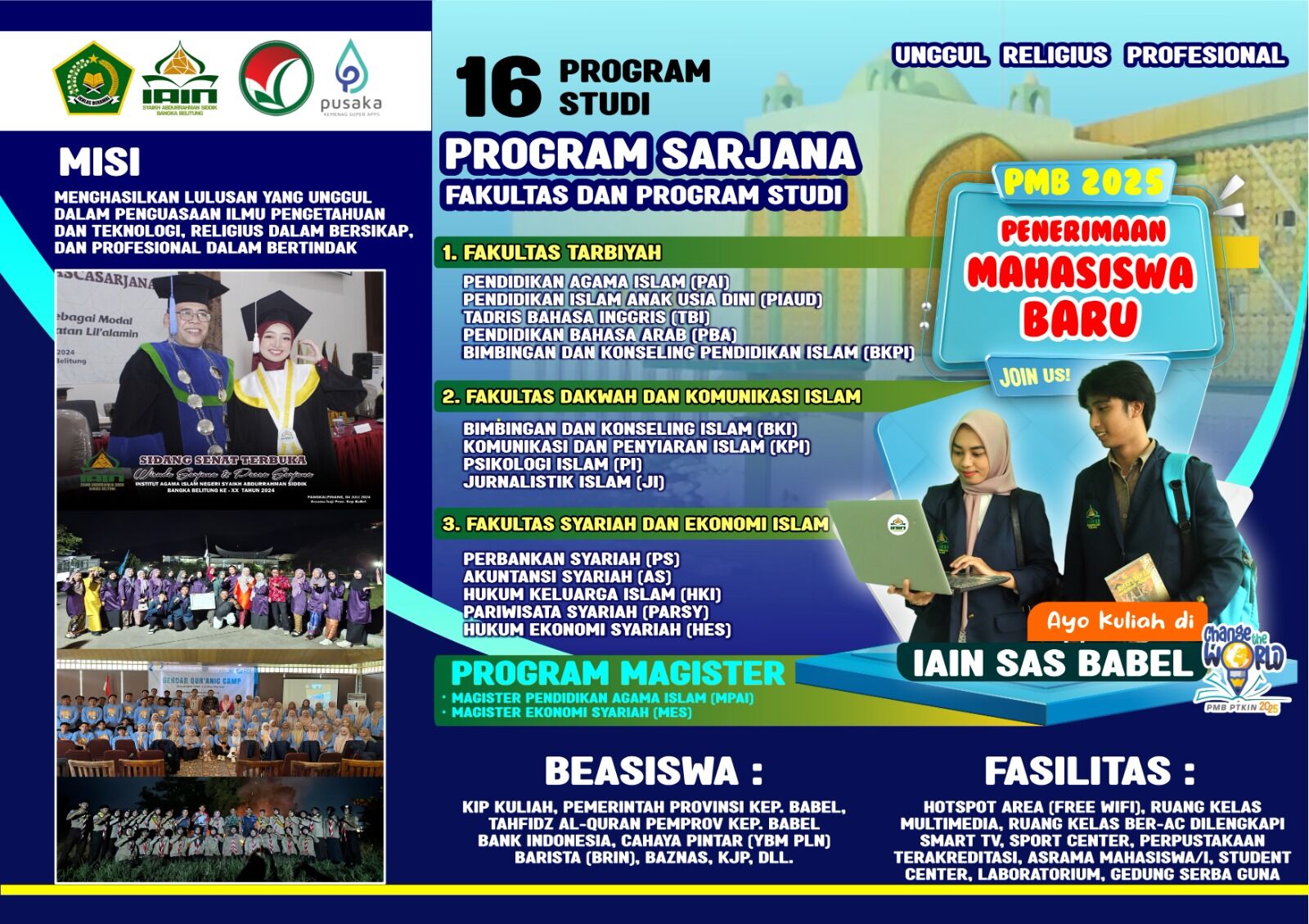 Pendaftaran SPAN-PTKIN 2025 Dibuka, IAIN SAS Bangka Belitung Sediakan 14 Prodi