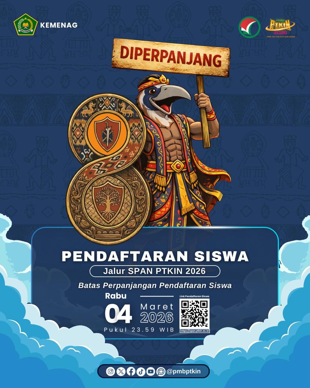 Pendaftaran SPAN-PTKIN 2026 Diperpanjang hingga 4 Maret, IAIN SAS Tawarkan 15 Program Studi Unggulan