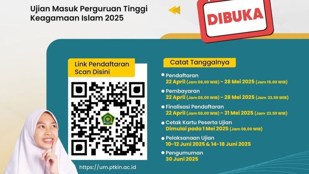 Pendaftaran UM-PTKIN 2025 Dibuka, IAIN SAS Babel Sediakan 14 Prodi, Ini Cara Daftar dan Jadwalnya