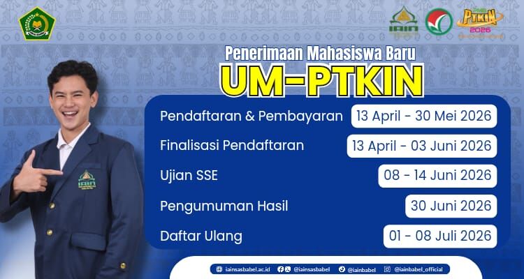 Pendaftaran UM-PTKIN 2026 Resmi Dibuka, IAIN SAS Babel Tawarkan 15 Prodi