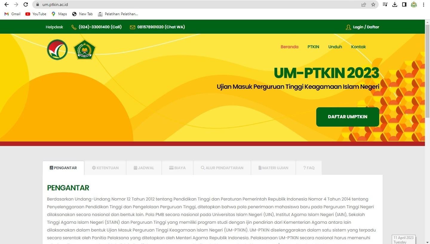 Pendaftaran UM-PTKIN DI Buka Hari Ini, Berikut ini Tata Caranya ?