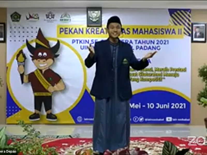 Naufal Lisanul Haq saat tampil pada cabang Pemilihan Dai Mahasiswa (Pildama) Putra 