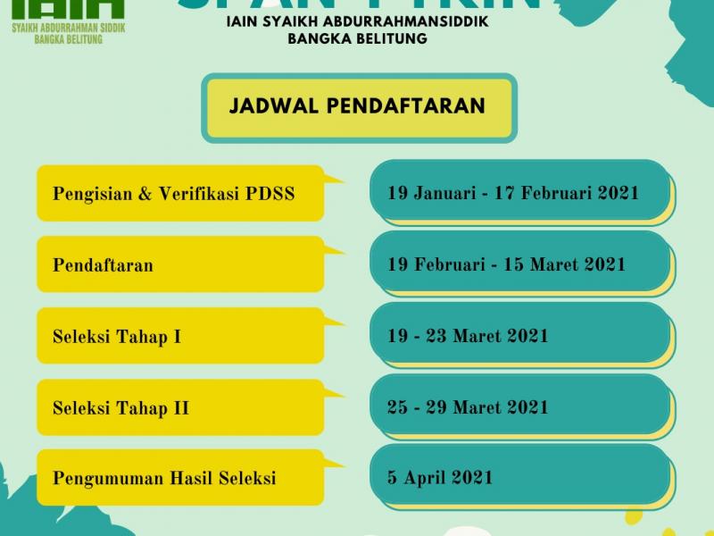 Jadwal Pendaftaran SPAN-PTKIN 2021