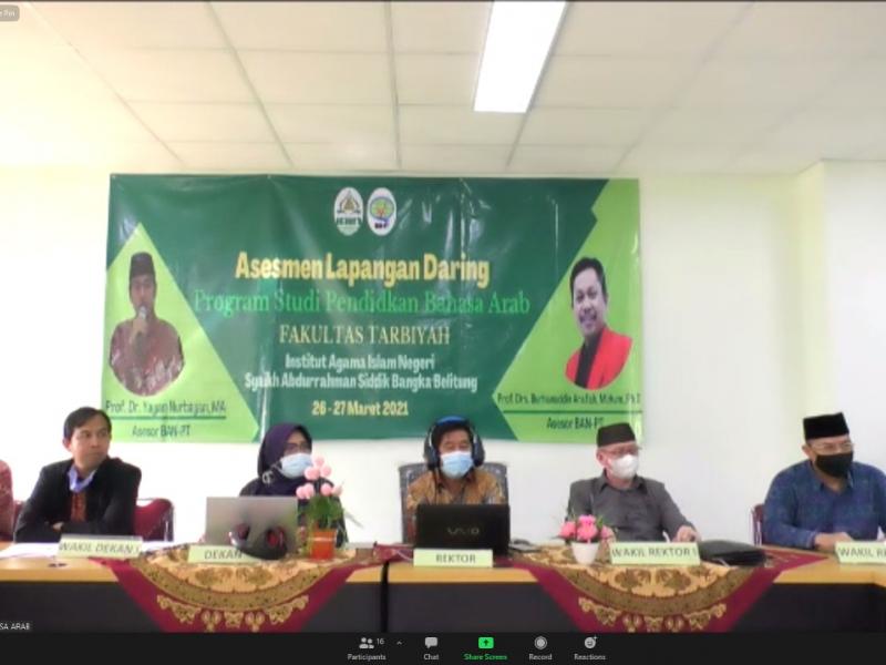 Pimpinan IAIN SAS Babel dan Fakultas Tarbiyah pada Saat Acara Pembukaan Asesmen Lapangan Akreditasi Prodi PBA