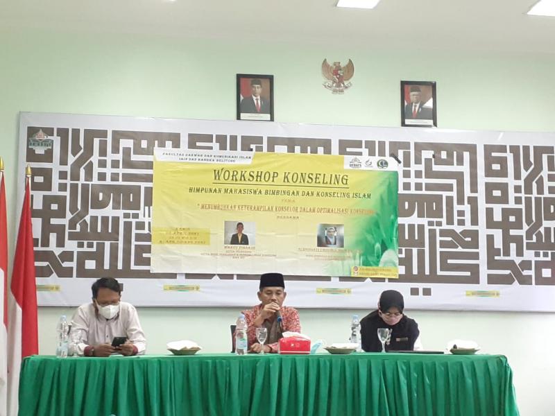 Sambutan Wakil Dekan I Nasrun,M.A Acara Workshop Konseling
