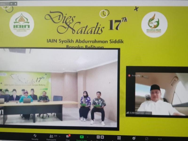 Sambutan sekaligus pembukaan secara resmi webinar nasional oleh Gubernur Babel