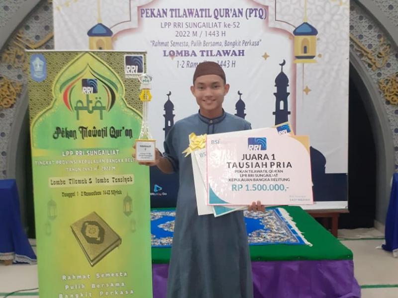 Juara 1 Tausiyah Putra PTQ RRI Naufal Lisanul Haq
