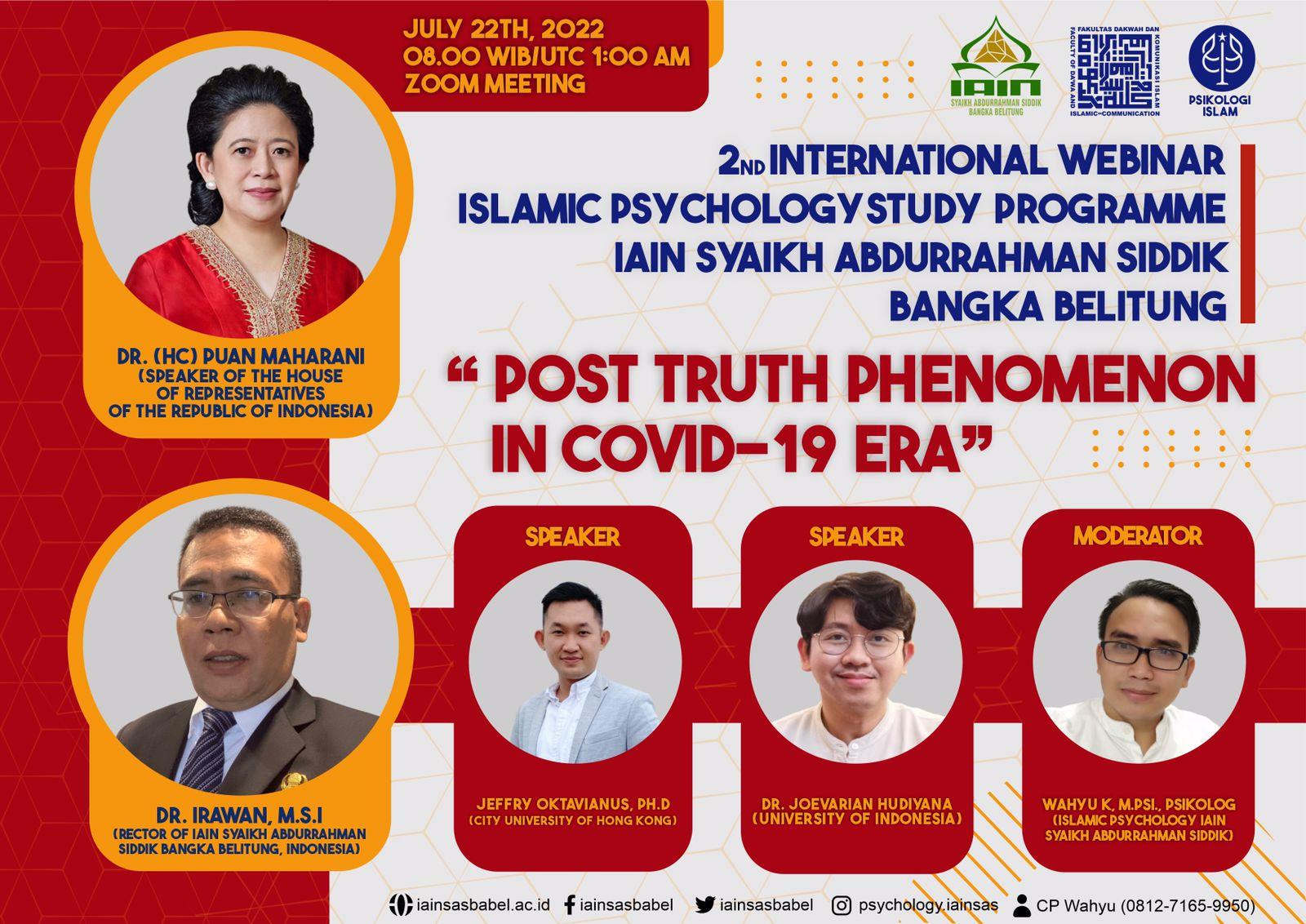 Prodi Psikologi Islam Siap Gelar Webinar Internasional, Hadirkan Ketua DPR RI Sebagai Opening Speech