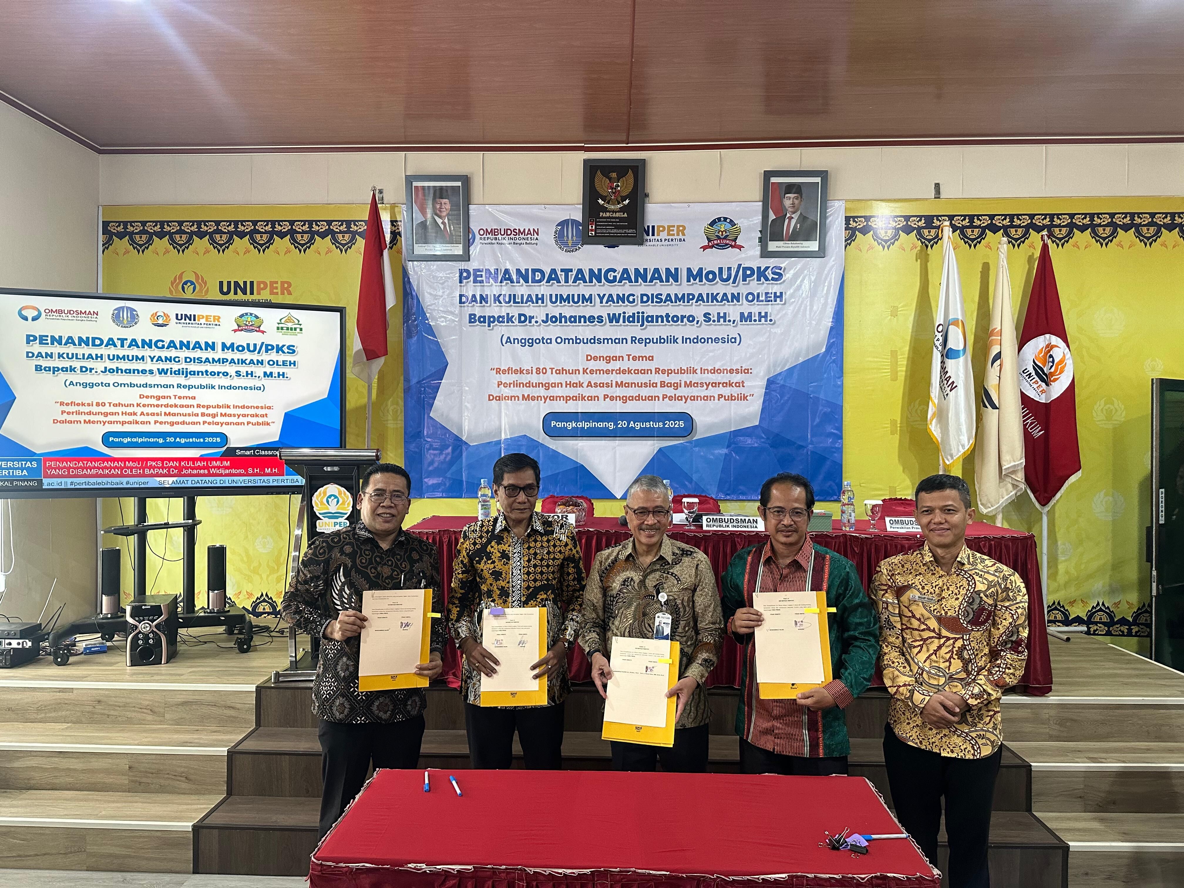 Rektor IAIN SAS Babel dan Dekan FSEI Tanda Tangan MoU dengan Ombudsman RI