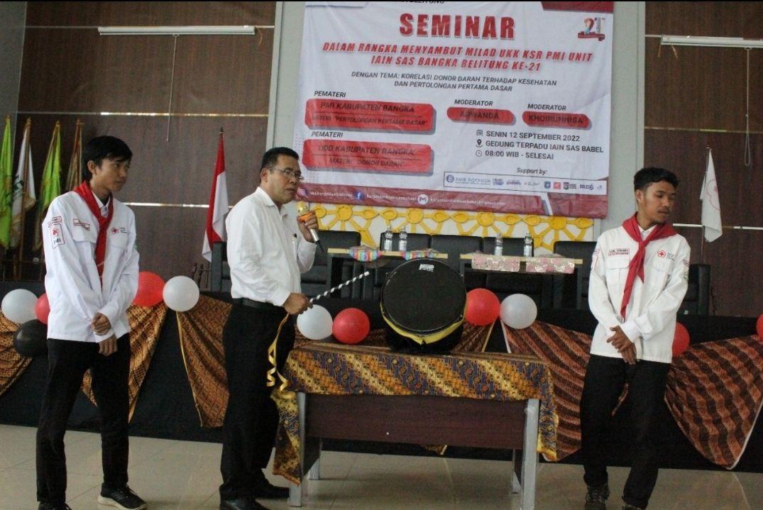 Sambut Milad Ke-21, UKK KSR PMI Unit IAIN SAS Bangka Belitung adakan Seminar