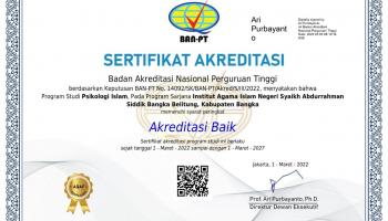 Alhamdulillah,  Prodi Psikologi Islam IAIN SAS Babel Raih Akreditasi “Baik” dari BAN-PT