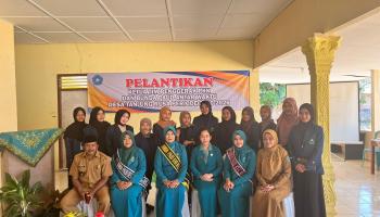 Mahasiswa IAIN SAS Babel  KKN kelompok 17 dan 18 ikut serta dalam kegiatan Pelantikan Ketua Tim Penggerak PKK dan Bunda Paud Desa Tanjung Rusa