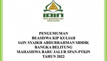 Pendaftaran Beasiswa KIP-K IAIN SAS Bangka Belitung  Resmi Dibuka, Ini Link dan Info Lengkapnya