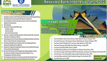 Pendaftaran Calon Penerima Beasiswa Bank Indonesia Tahun 2021