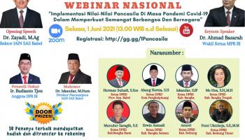 Gelar Webinar Nasional, IAIN SAS Babel  Ajak Mahasiswa & Masyarakat untuk Memegang Teguh Pancasila