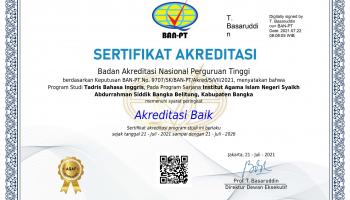 Prodi Tadris Bahasa Inggris IAIN SAS Babel Raih Akreditasi “Baik” Dari BAN-PT