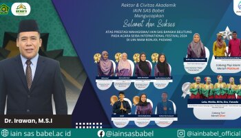 Ucapan Selamat dan Sukses Atas Prestasi Mahasiswa IAIN SAS Babel di SEIBA Internasional