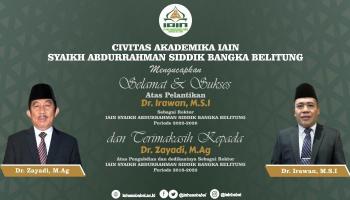 Ucapan Selamat Kepada Rektor IAIN SAS Bangka Belitung