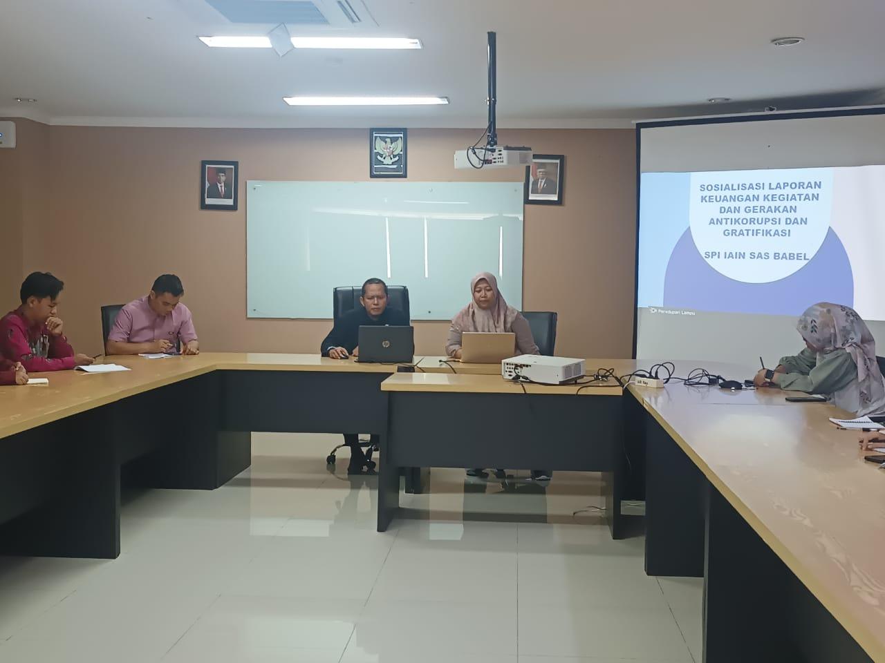 SPI IAIN SAS Babel Gelar Sosialisai Gerakan Anti Korupsi, Gratifikasi Dan Pembuatan Laporan Keuangan Bagi Organisasi Kampus Dilingkungannya