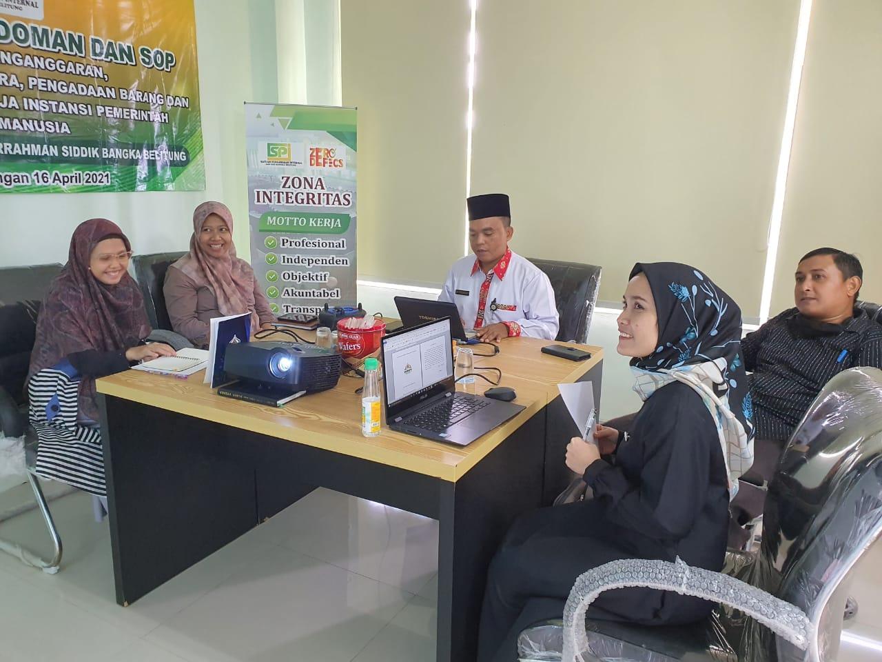 SPI IAIN SAS Bangka Belitung Susun Buku Pedoman dan SOP Layanan