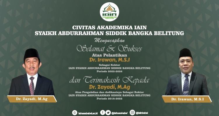 Ucapan Selamat Kepada Rektor IAIN SAS Bangka Belitung